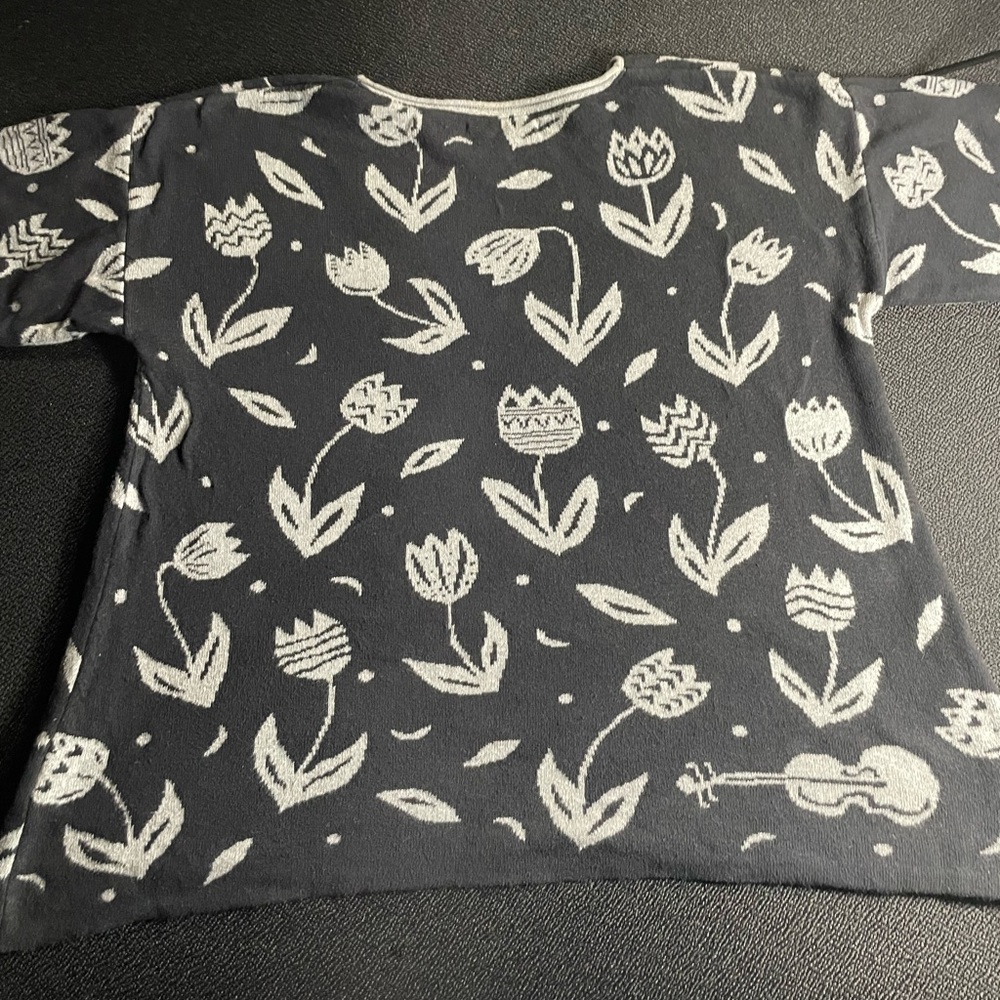 Gudrun Sjoden black / grey Violin Jumper 100% Cotton Tulip Festival Boho sz S - Picture 9 of 14